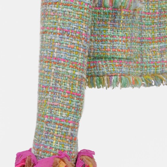 Chanel Fall 2001 Multicolour Silk Applique Tweed Jacket - Picture 7 of 16